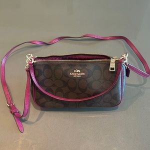 Purple And Brown Leather Coach Purse